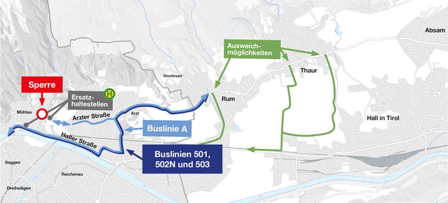 Baustellenplan Mühlauer Hauptplatz