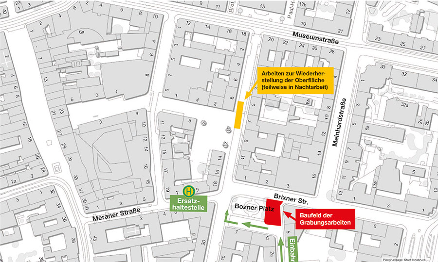 Baustellenplan Bozner Platz